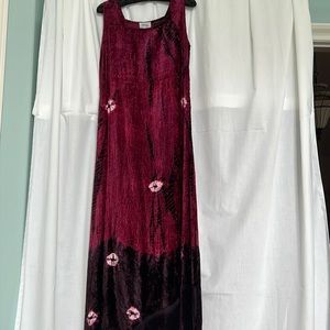 Burgundy to Purple with small white Flowers evening dress. Like NEW. Worn once!